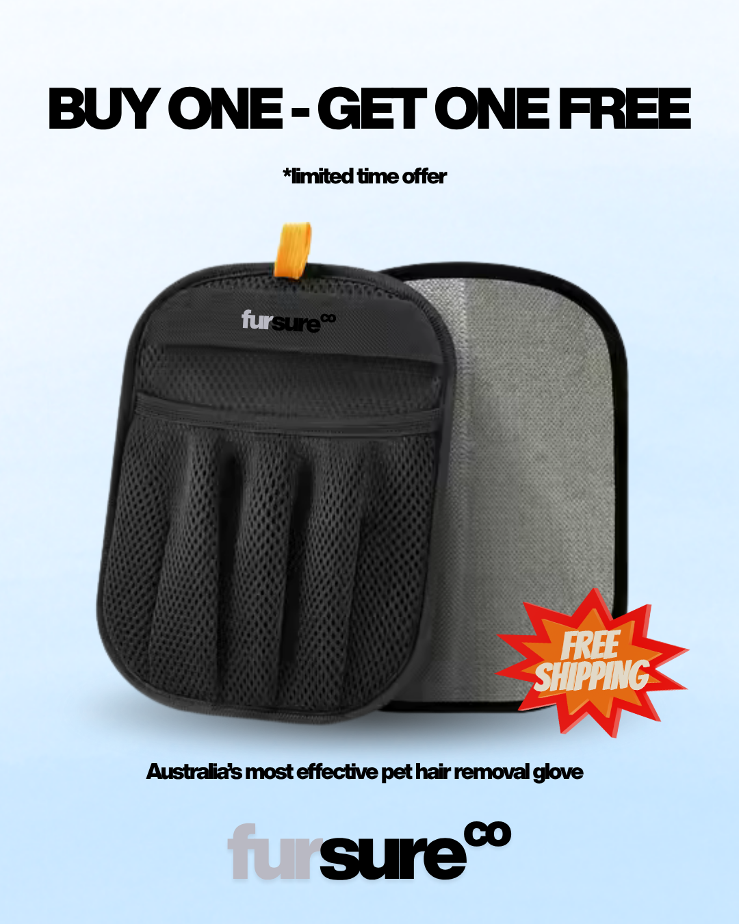 FurSure Co - Pet Hair and Lint Removal Glove - BUY 1 - GET 1 FREE + FREE SHIPPING